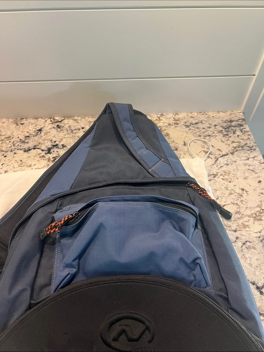 Old Navy Blue and Black Men's Sling Backpack